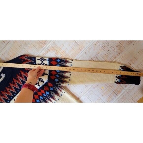 Vintage Rare‎ Gimbels Grandpa Sweater Chunky Ski Sweater Crewneck Sweater - Picture 3 of 14